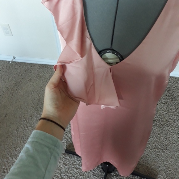 SALE 💖 Lulu's Pink Ruffle Sleeveless Dress S - Picture 2 of 8